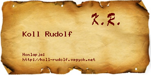 Koll Rudolf névjegykártya
